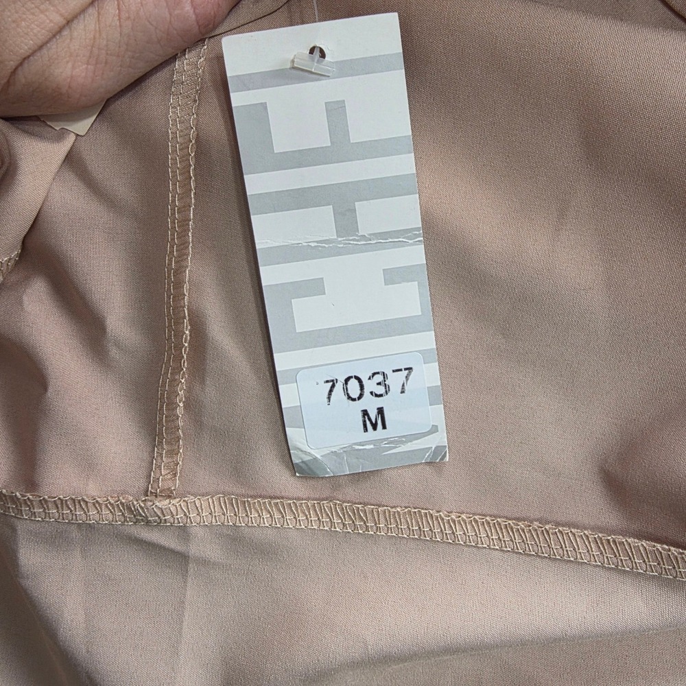 Michel Fashion Womens Tan Open Front Ruched Sleeve Asymmetric Blazer 7037 M - Picture 4 of 9